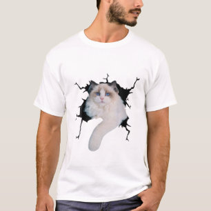 Ragdoll Cat. Torn Cloth, Kitten T-shirt