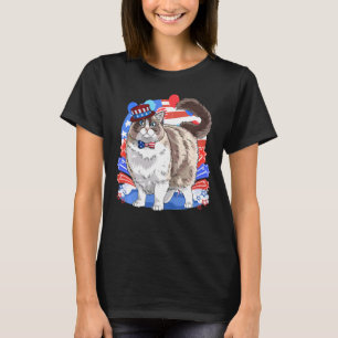 Ragdoll Cat USA Amerika 4 juli Amerikaanse vlag T-shirt