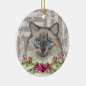 Ragdoll Chat Ornement Rose (Droite)