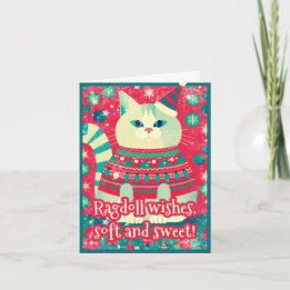 Ragdoll Feestelijke Grappige Kerst Feestdagen Kaart