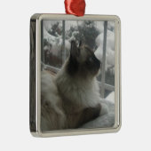 Ragdoll Himalayan Cat Kerstmis Kat Ormense Metalen Ornament (Rechts)