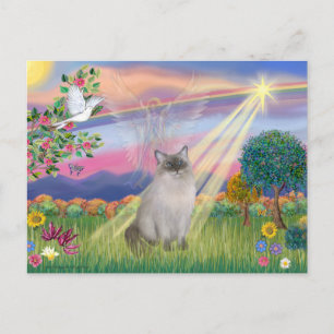 Ragdoll kat (blauw punt) - Wolkenengel Briefkaart