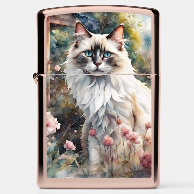 Ragdoll Kat in Engelse Tuin (Front)