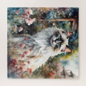 Ragdoll Kat in Engelse Tuin Legpuzzel (Horizontaal)
