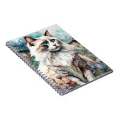 Ragdoll Kat in Engelse Tuin Notitieboek (Rechterzijde)