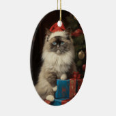 Ragdoll kat Kerstmis Keramisch Ornament (Rechts)