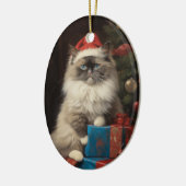 Ragdoll kat Kerstmis Keramisch Ornament (Links)