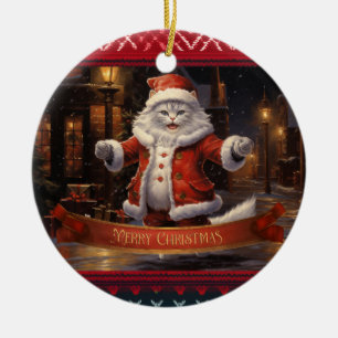 Ragdoll kat Kerstmis Keramisch Ornament