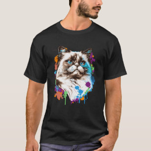 Ragdoll Kat Ras Kleurrijke Moeder Dame T-shirt