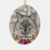 Ragdoll Kat Rozen Ornament (Rechts)