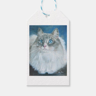 Ragdoll-kattenoliesschilderij Cadeaulabel