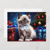 Ragdoll Kitten Kerstcadeau Briefkaart (Voorkant / Achterkant)