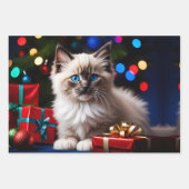 Ragdoll Kitten Kerstcadeau Inpakpapier Vel (Voorkant 3)