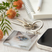 Ragdoll Kitten Portrait Sleutelhanger (Voorkant Rechts)