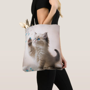 Ragdoll Kitten spelen met bubbels Draagtas
