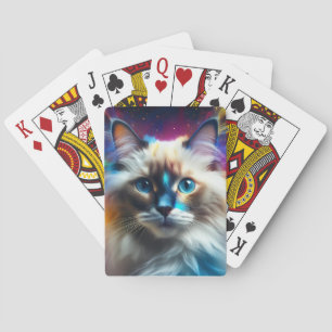 Ragdoll ras van kat kleur explosie achtergrond pokerkaarten