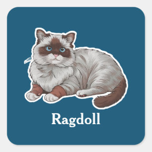 Ragdoll Vierkante Sticker