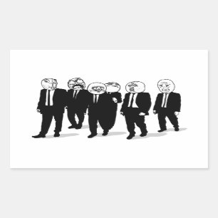 Rage Comic Meme loopt vooruit. Ik Gusta. Rechthoekige Sticker