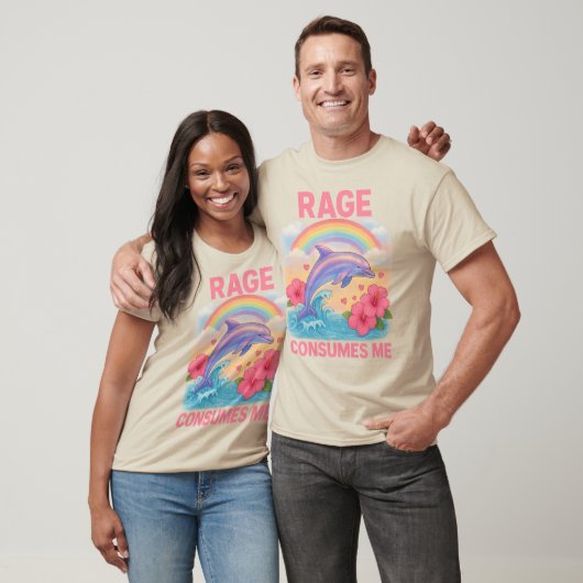 Rage consumeert me dolfijn t-shirt (Unisex)