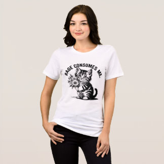 Rage Consumes Me – Cute but Chaotic Cat Tri-Blend Shirt