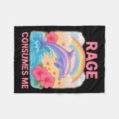 Rage Consumes Me Dolphin  Fleece Deken (Voorkant (Horizontaal))