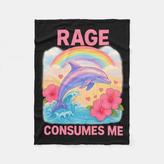 Rage Consumes Me Dolphin  Fleece Deken (Voorkant)