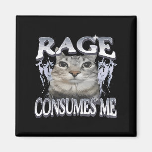 Rage Consumes Me Funny Gekke Staring Cat Meme Vrou Magneet
