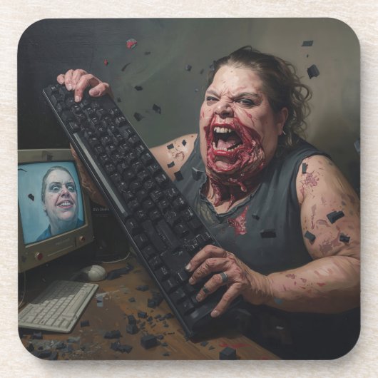 Rage Error: System Failure - Ctrl Alt Delirium Bier Onderzetter (Voorkant)