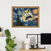 Rage Face Meme Face Comic Classy Painting Poster (Thuiskantoor)