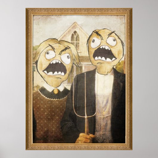 Rage Face Meme Face Comic Classy Painting Poster (Voorkant)