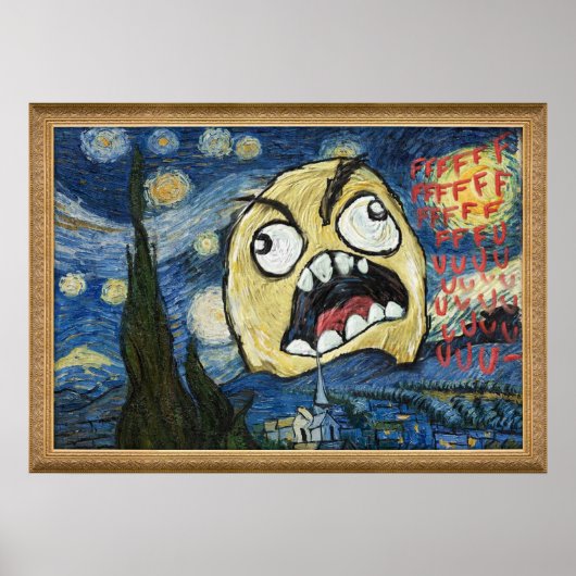 Rage Face Meme Face Comic Classy Painting Poster (Voorkant)