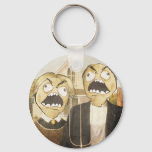 Rage Face Meme Face Comic Classy Painting Sleutelhanger