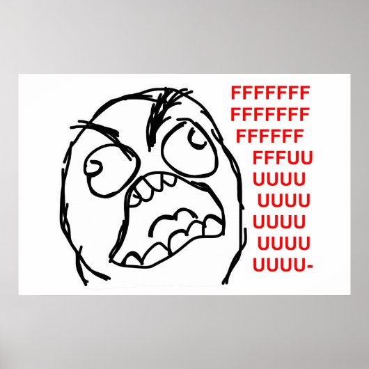 rage face rage comic meme lol rofel poster (Voorkant)