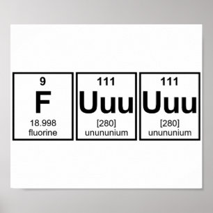 Rage Fuuuuu Periodieke Table Element Symbolen Poster