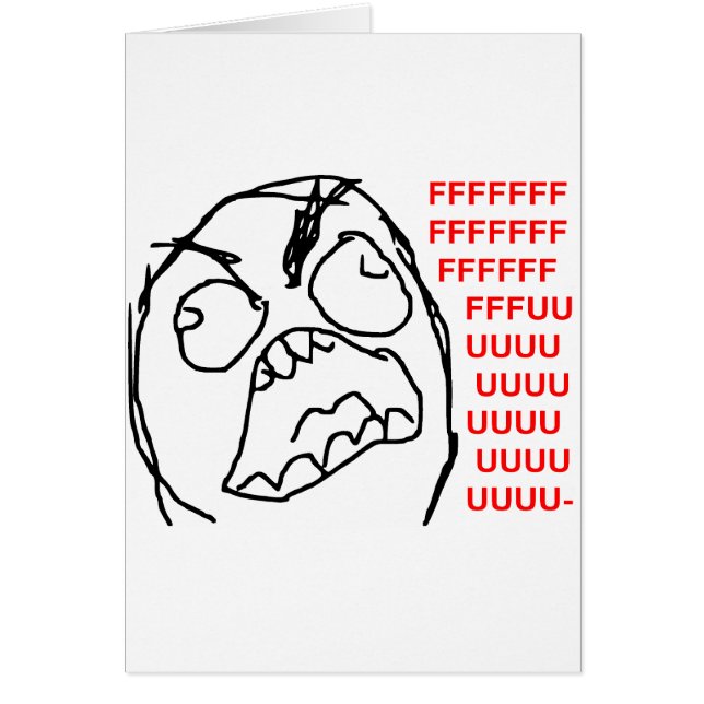Rage Guy Angry Fuu Fuuu Rage Face Meme (Voorkant)