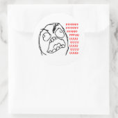 Rage Guy Angry Fuu Fuuu Rage Face Meme Ronde Sticker (Tas)