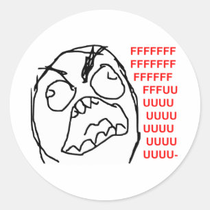Rage Guy Angry Fuu Fuuu Rage Face Meme Ronde Sticker
