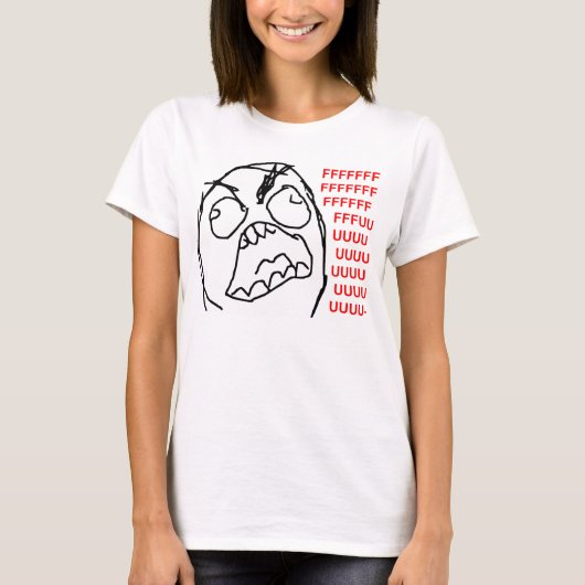 Rage Guy Angry Fuu Fuuu Rage Face Meme T-shirt (Voorkant)