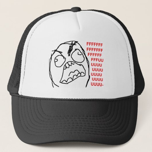 Rage Guy Angry Fuu Fuuu Rage Face Meme Trucker Pet (Voorkant)