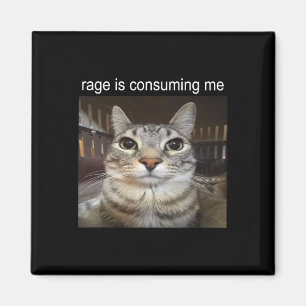 Rage is het consumeren van me Gekke staren cat mem Magneet