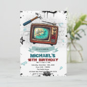 Rage Room birthday party invitation Kaart (Staand voorkant)