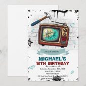 Rage Room birthday party invitation Kaart (Voorkant / Achterkant)