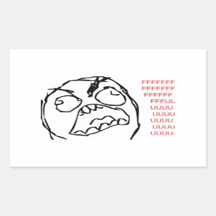 Rage Troll Rechthoekige Sticker