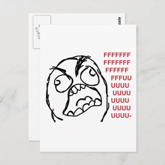 Rage vent fuuu fuuuu briefkaart (Voorkant / Achterkant)