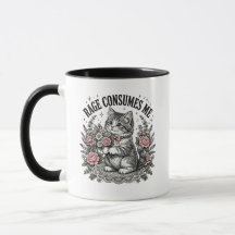 Rage verteert me Funny Cat Mok - Vintage Bloemstuk