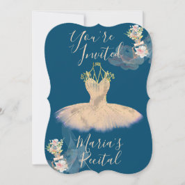 Ragfijne roze gouden ballerina jurk bloemgeur kaart