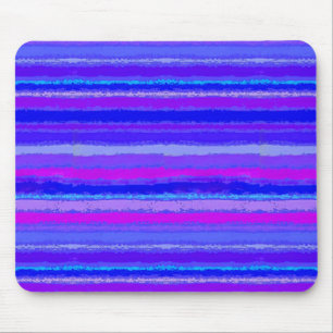 Ragged Rainbow Stripes Purples, Roze en Blauw Muismat