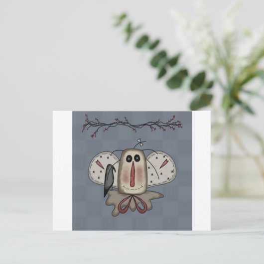 Raggedie Annie Doll met Crow Briefkaart (Staand voorkant)