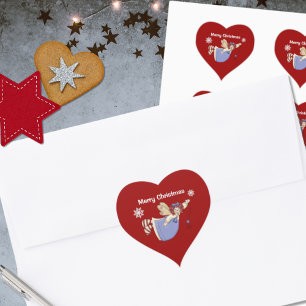 Raggedy Ann Angel Christmas Hart Sticker