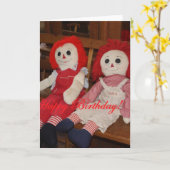 RAGGEDY ANN EN ANDY DE KAART VAN DE VERJAARDAG VAN (Gele Bloem)